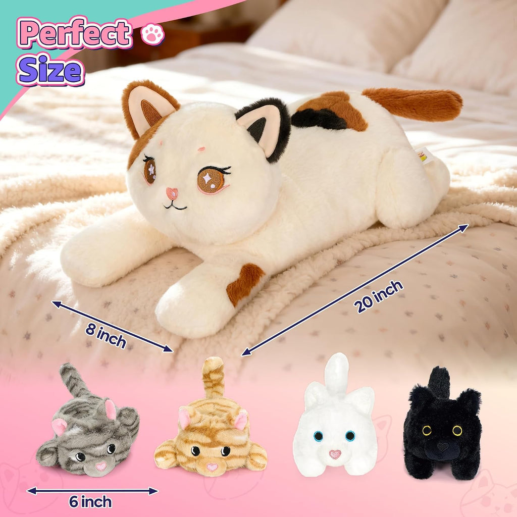 Mommy Cat & Four Kittens Plush Set-20"